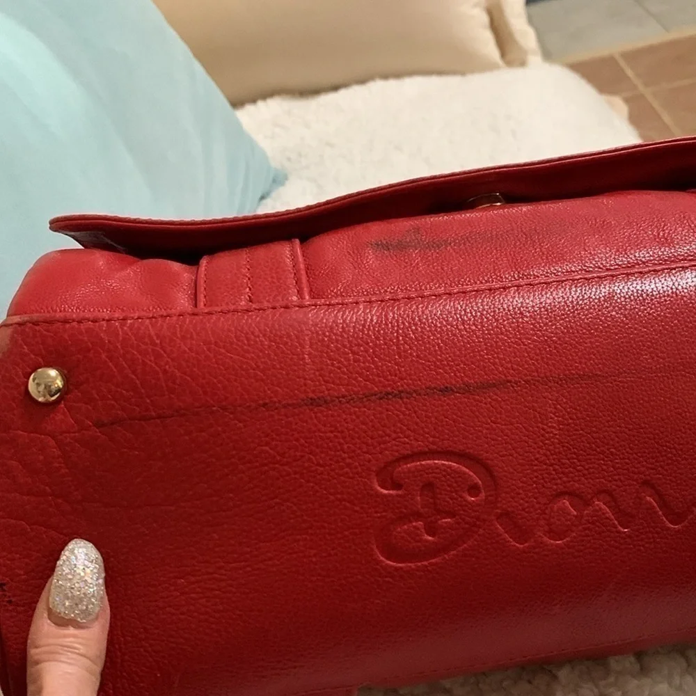 Glove, leather satchel